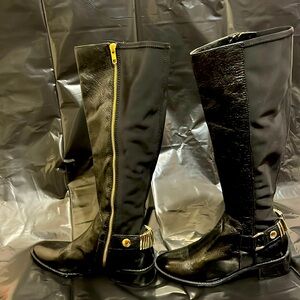 Steve Madden| Size 7.5M| Regina Black Leather| Knee High Boots